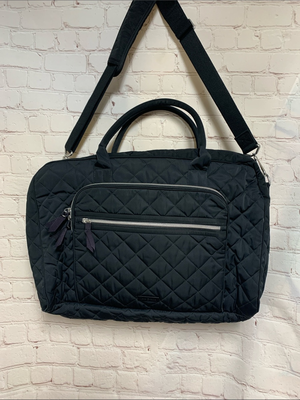 Vera Bradley Iconic Traveler Weekender Black Twill Quilt Bag - Picture 2 of 11